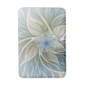 Bloemendroompatroon Abstract Blauw Khaki Fractal Badmat (Voorkant Verticaal)