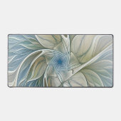 Bloemendroompatroon Abstract Blauw Khaki Fractal Bureaumat (Voorkant)