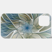 Bloemendroompatroon Abstract Blauw Khaki Fractal Case-Mate iPhone Case (Achterkant (horizontaal))