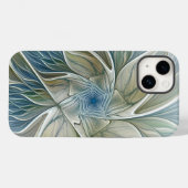 Bloemendroompatroon Abstract Blauw Khaki Fractal Case-Mate iPhone Case (Achterkant (horizontaal))