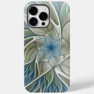Bloemendroompatroon Abstract Blauw Khaki Fractal Case-Mate iPhone 14 Pro Max Hoesje
