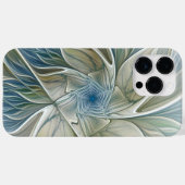 Bloemendroompatroon Abstract Blauw Khaki Fractal Case-Mate iPhone Case (Achterkant (horizontaal))