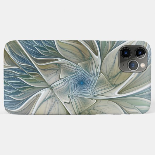 Bloemendroompatroon Abstract Blauw Khaki Fractal Case-Mate iPhone Case (Achterkant (horizontaal))
