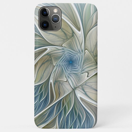 Bloemendroompatroon Abstract Blauw Khaki Fractal Case-Mate iPhone Case (Achterkant)