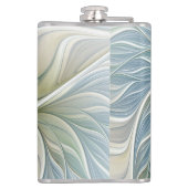 Bloemendroompatroon Abstract Blauw Khaki Fractal Heupfles (Achterkant)