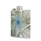 Bloemendroompatroon Abstract Blauw Khaki Fractal Heupfles (Links)