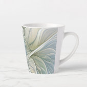 Bloemendroompatroon Abstract Blauw Khaki Fractal Latte Mok (Rechts)