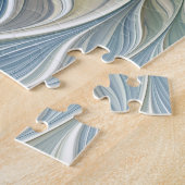 Bloemendroompatroon Abstract Blauw Khaki Fractal Legpuzzel (Zijkant)
