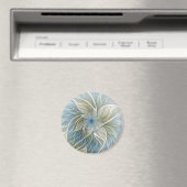 Bloemendroompatroon Abstract Blauw Khaki Fractal Magneet (Insitu (Vaatwasser))