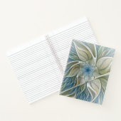 Bloemendroompatroon Abstract Blauw Khaki Fractal Notitieboek (Binnen)