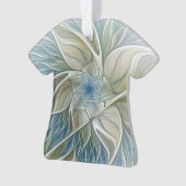 Bloemendroompatroon Abstract Blauw Khaki Fractal Ornament (voorkant)