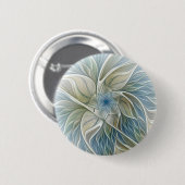 Bloemendroompatroon Abstract Blauw Khaki Fractal Ronde Button 5,7 Cm (Voorkant /achterkant)