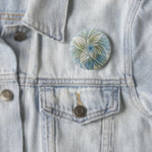 Bloemendroompatroon Abstract Blauw Khaki Fractal Ronde Button 5,7 Cm (In situ)