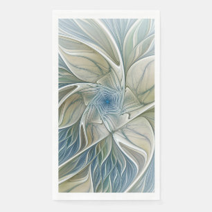 Bloemendroompatroon Abstract Blauw Khaki Fractal Servet