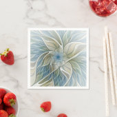 Bloemendroompatroon Abstract Blauw Khaki Fractal Servetten (Insitu)