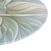 Bloemendroompatroon Abstract Blauw Khaki Fractal Snijplank (Hoek)