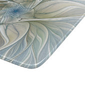 Bloemendroompatroon Abstract Blauw Khaki Fractal Snijplank (Hoek)