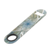 Bloemendroompatroon Abstract Blauw Khaki Fractal Speed Flessenopener (Achterkant Gekanteld)