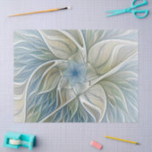 Bloemendroompatroon Abstract Blauw Khaki Fractal Tissuepapier (Craft)