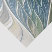 Bloemendroompatroon Abstract Blauw Khaki Fractal Tissuepapier (Detail)
