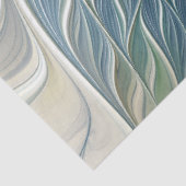 Bloemendroompatroon Abstract Blauw Khaki Fractal Tissuepapier (Detail)
