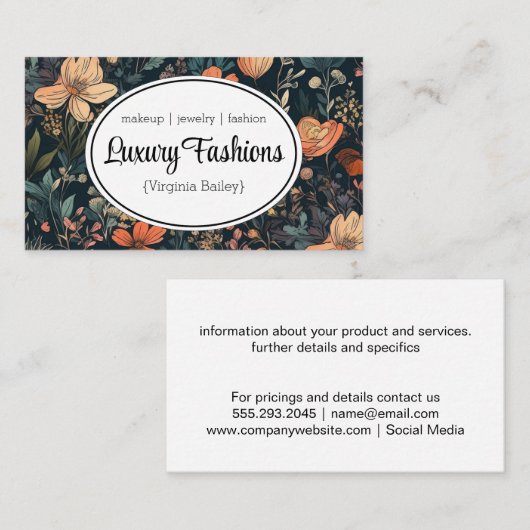 Bloemendruk achtergrond visitekaartje (Voorkant / Achterkant)