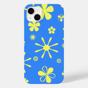 Bloemendruk blauw en geel Case-Mate iPhone 14 plus hoesje
