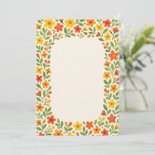 Bloemendruk Briefpapier Kaart (Staand voorkant)