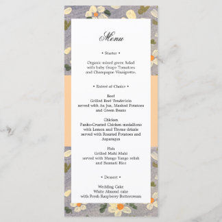 Bloemendruk Bruiloftsmenu of Bruidsfeestmenu Menu