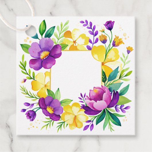 Bloemendruk cadeaukaart bedankjes labels (Voorkant)