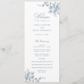 Bloemendruk Frans Toile Vintage Trouwprogramma Programmakaart (Voorkant)