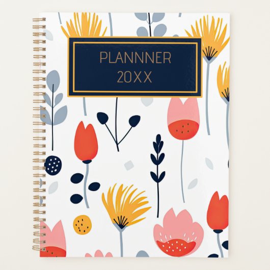 Bloemendruk minimalistisch  planner (Voorkant)