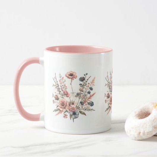 Bloemendruk mok (Met donut)