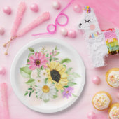Bloemendruk  papieren bordje (Feest)