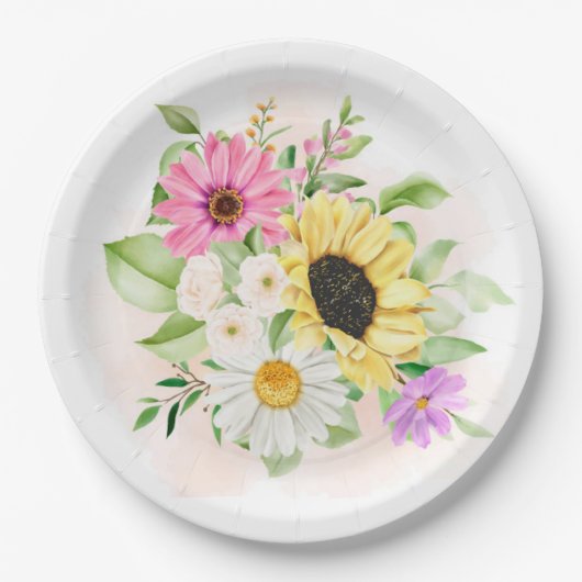 Bloemendruk  papieren bordje (Voorkant)
