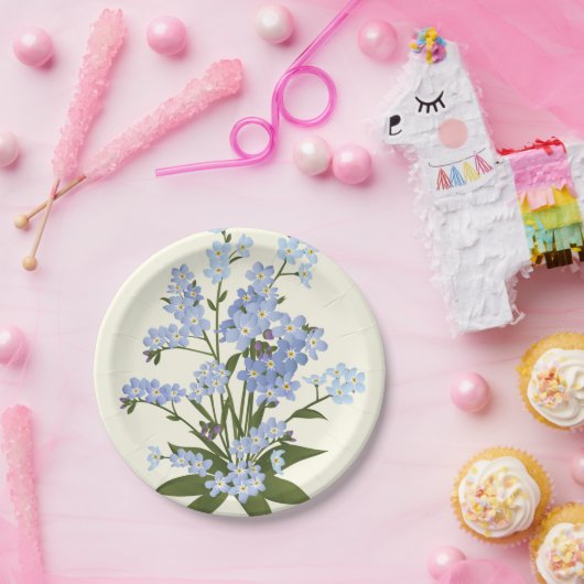 Bloemendruk  papieren bordje (Feest)