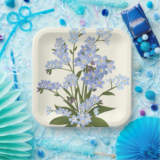 Bloemendruk  papieren bordje (Feest)