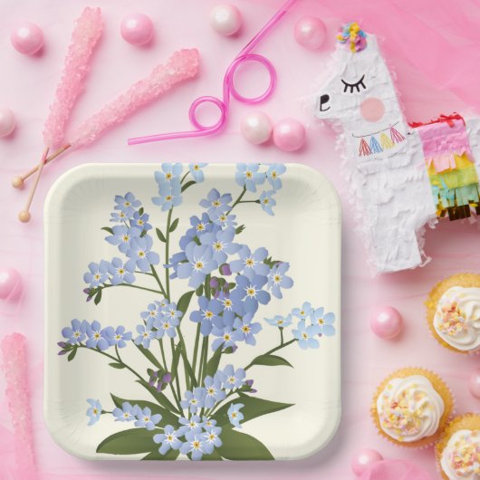 Bloemendruk  papieren bordje (Feest)