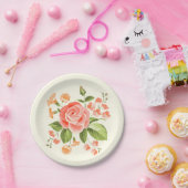 Bloemendruk  papieren bordje (Feest)