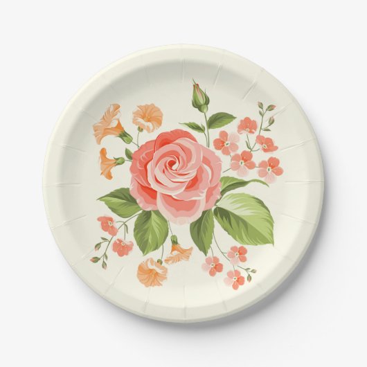 Bloemendruk  papieren bordje (Voorkant)