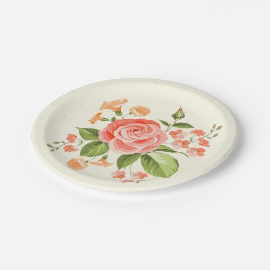 Bloemendruk  papieren bordje (Gekanteld)