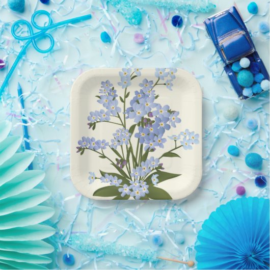 Bloemendruk papieren bordje (Feest)