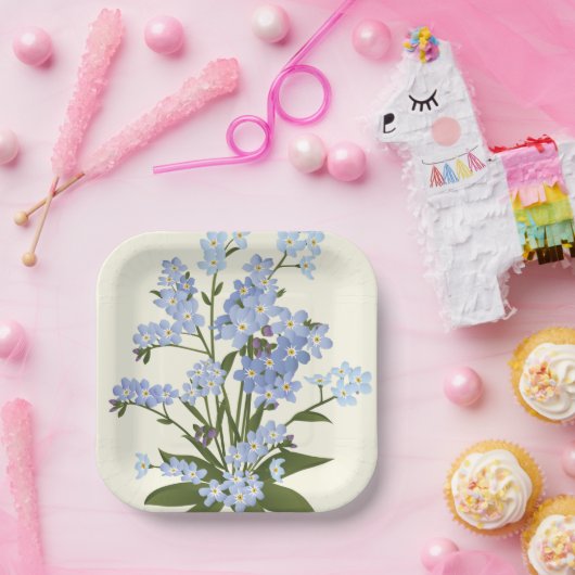 Bloemendruk  papieren bordje (Feest)