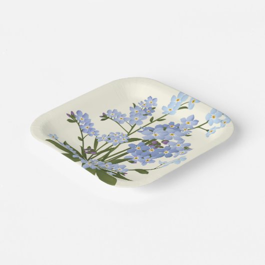 Bloemendruk papieren bordje (Gebogen)