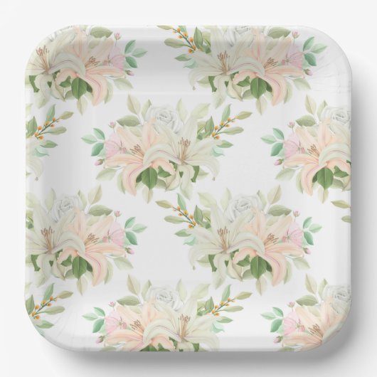 Bloemendruk  papieren bordje (Voorkant)