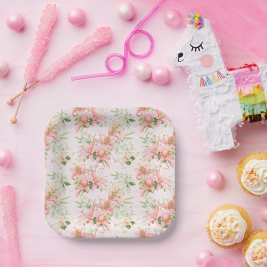 Bloemendruk  papieren bordje (Feest)