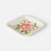 Bloemendruk  papieren bordje (Gebogen)