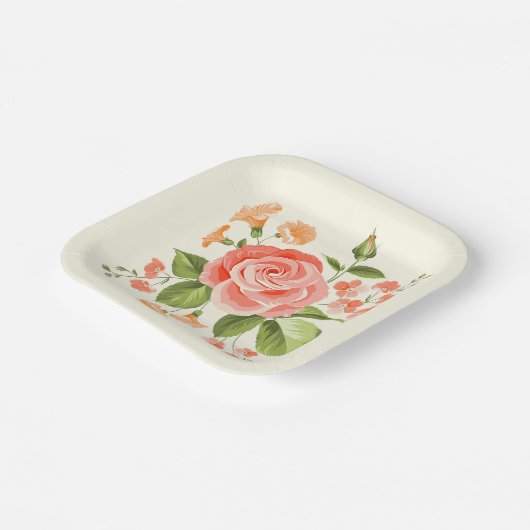 Bloemendruk  papieren bordje (Gebogen)