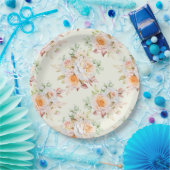 Bloemendruk  papieren bordje (Feest)