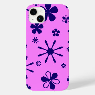 Bloemendruk roze en paars Case-Mate iPhone 14 plus hoesje